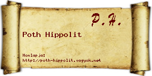 Poth Hippolit névjegykártya